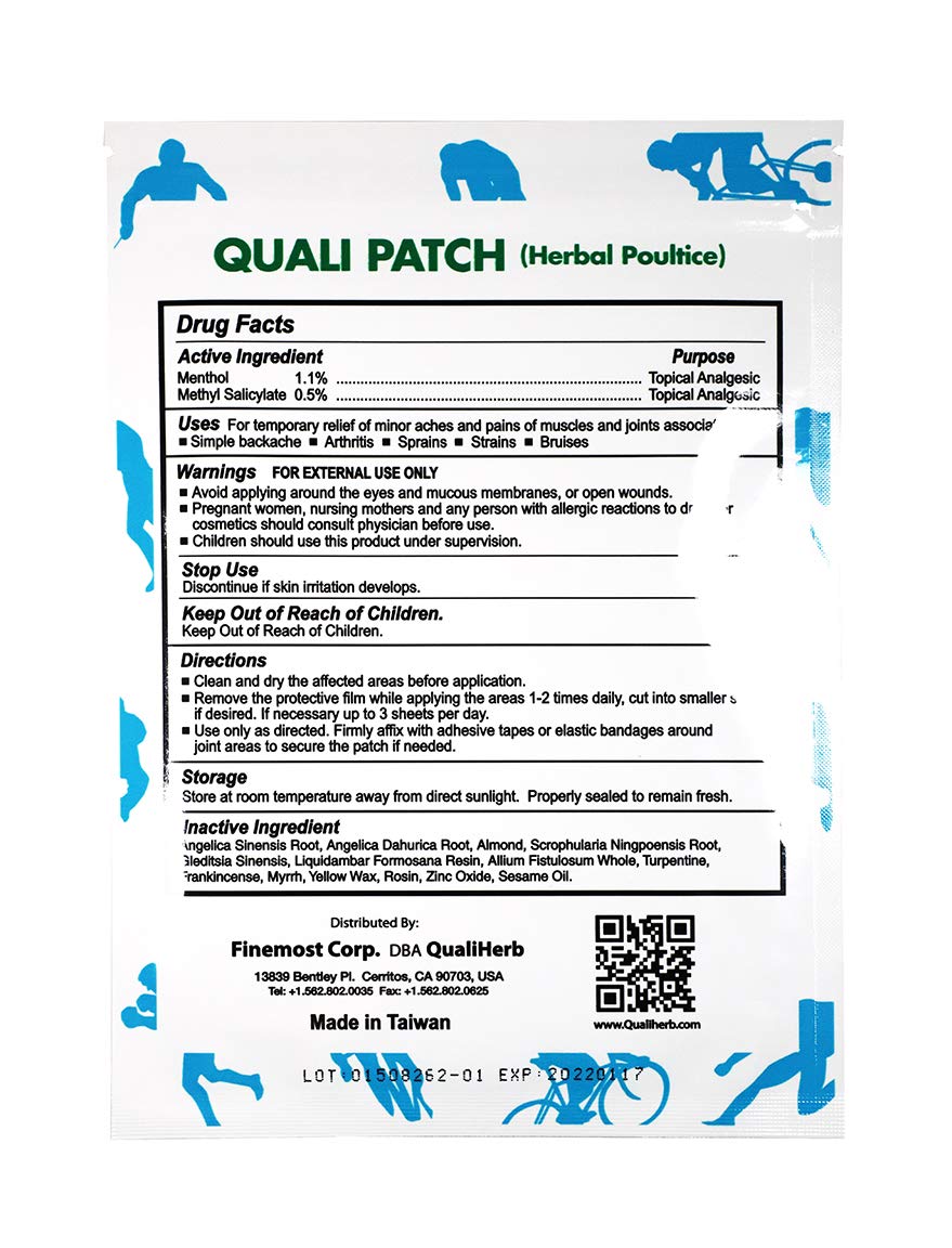 Quali Herbal Poultice Pain Relief Patch Muscle Pain Joint Pain Shoulder Pain Long Lasting Pain Patch 3 Sheets Per Pack Quali-PatchBuy Supplements Australia