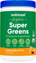 Nutricost Organic Super Greens Powder (30 Servings) Orange Sunrise Flavor - Superfood Supplement Drink Mix NutricostBuy Supplements Australia
