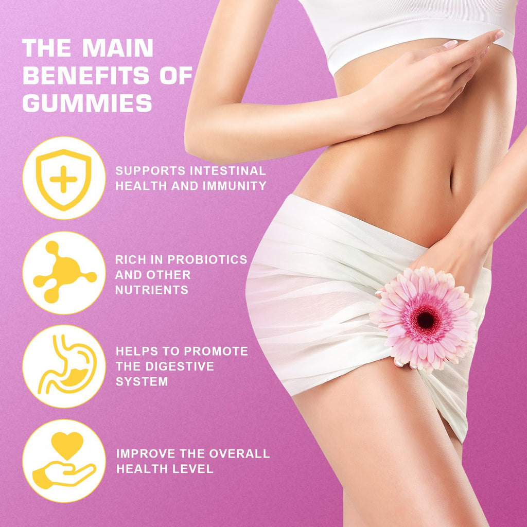 Brurtzexs Her Juicy Feminine Probiotics Gummies for Women with Slippery Elm - Pineapple Flavor, pH Balance & Immune Health Support - Digestive & Feminine Support - Vegan Supplement, 60 C Brurtzexs buy supplements Au
