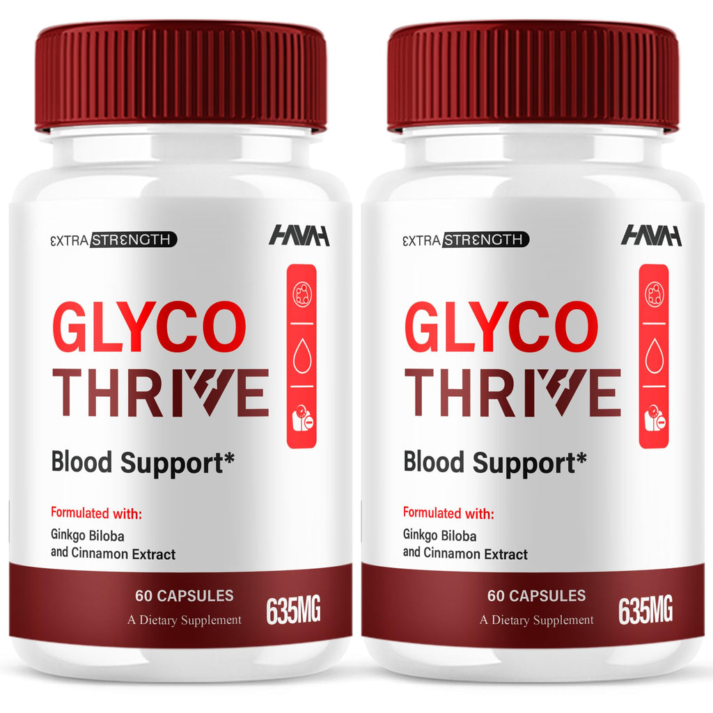 (2 Pack) Glyco Thrive Blood Support GlycoThrive Maximum Strength Capsules, Glyco Thrive Advanced Daily Multivitamin Health and Wellness Supplement, GlycoThrive Health Support Pills (120 Capsules) HavahBuy Supplements Australia
