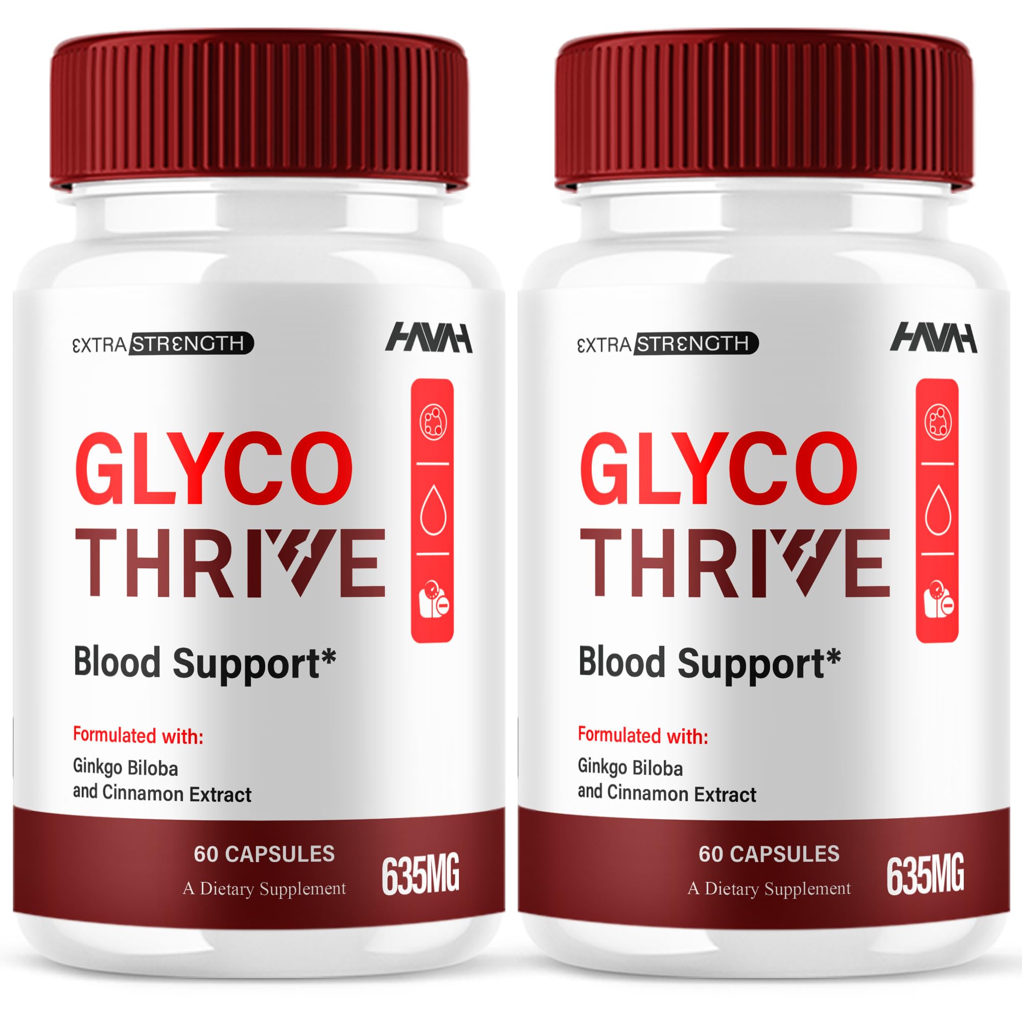 (2 Pack) Glyco Thrive Blood Support GlycoThrive Maximum Strength Capsules, Glyco Thrive Advanced Daily Multivitamin Health and Wellness Supplement, GlycoThrive Health Support Pills (120 Capsules) HavahBuy Supplements Australia
