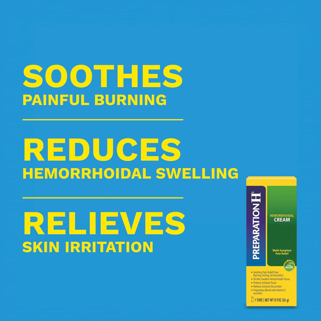 Preparation H Hemorrhoid Symptom Treatment Cream (0.9 Ounce Tube), Maximum Strength Multi-Symptom Pain Relief with Aloe Preparation HBuy Supplements Australia