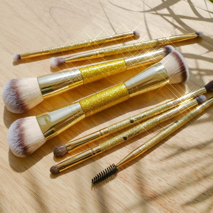 DUcare Dual End Foundation Contour Bronzer Brush, Gold Glitter Handle Double Ended Professional Face Makeup Tool for Liquid Cream Powder DUcareBuy Supplements Australia