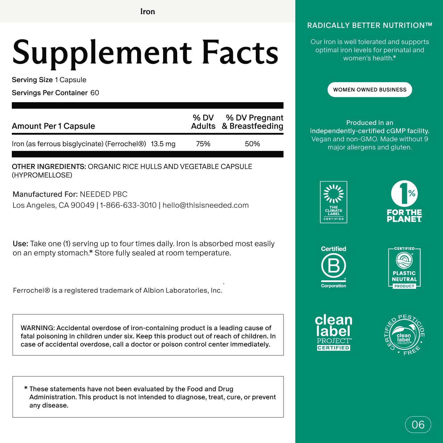 Needed. Prenatal Iron Supplement - Pregnancy, Breastfeeding, Postpartum - Aids Energy, Birth Weight & Baby's Neural Development