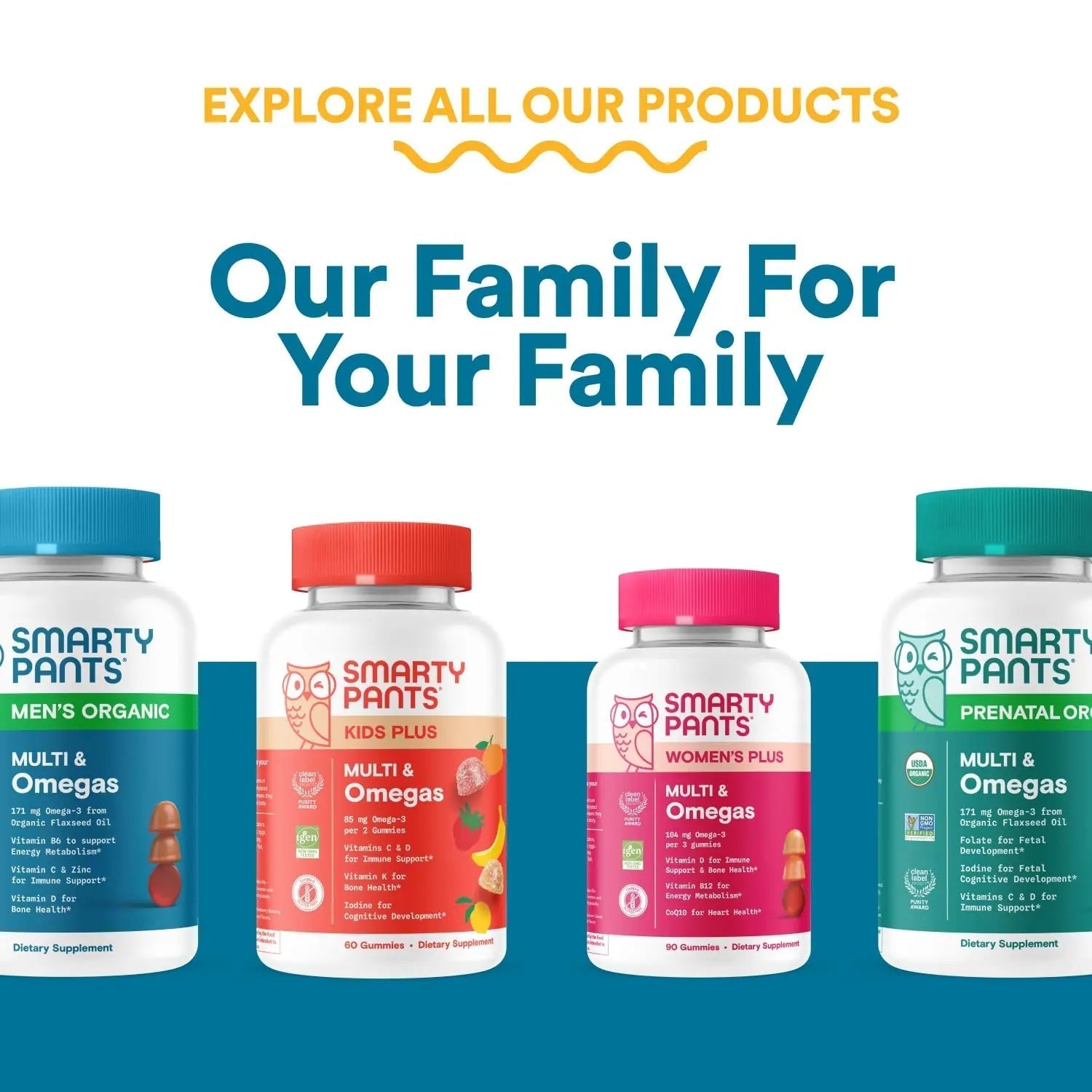 SmartyPants Multivitamin for Men, Organic Gummies: Probiotics, CoQ10, Methylfolate, Omega 3 (ALA), Vitamin D3, C, Vitamin B12 SmartyPants