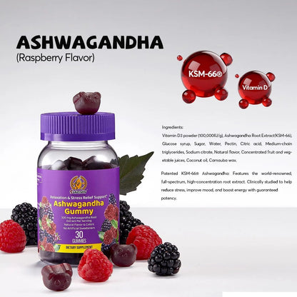 Women's Multivitamin Gummy Pack, 3 Support for Hair Skin Nails Sleep Daily Health, Vitamins A, D, C, E, Biotin, Ashwagandha SUNGIVEN