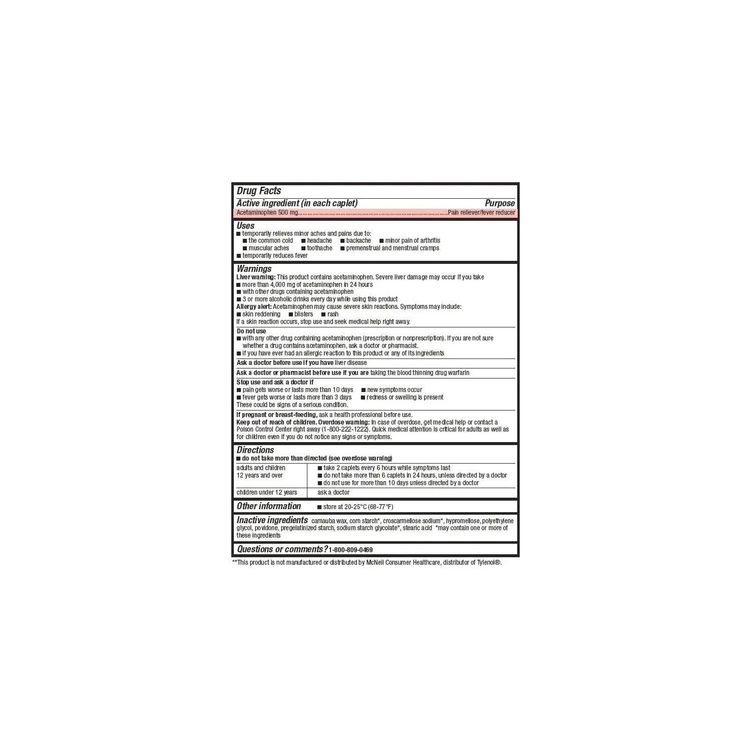 Members Mark Acetaminophen, 1200 Caplets, Pain Reliever, 500 mg MEMBER´S MARKBuy Supplements Australia
