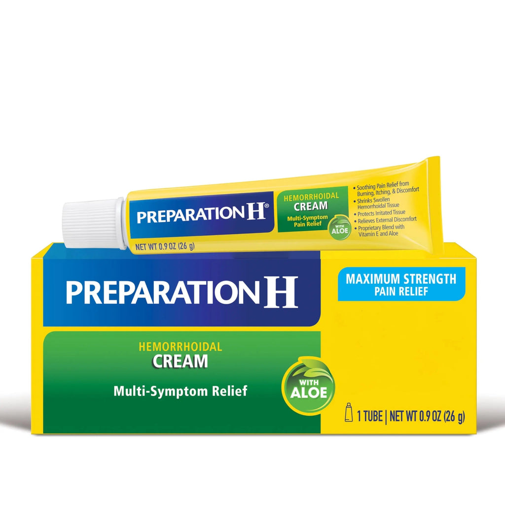 Preparation H Hemorrhoid Symptom Treatment Cream (0.9 Ounce Tube), Maximum Strength Multi-Symptom Pain Relief with Aloe Preparation HBuy Supplements Australia