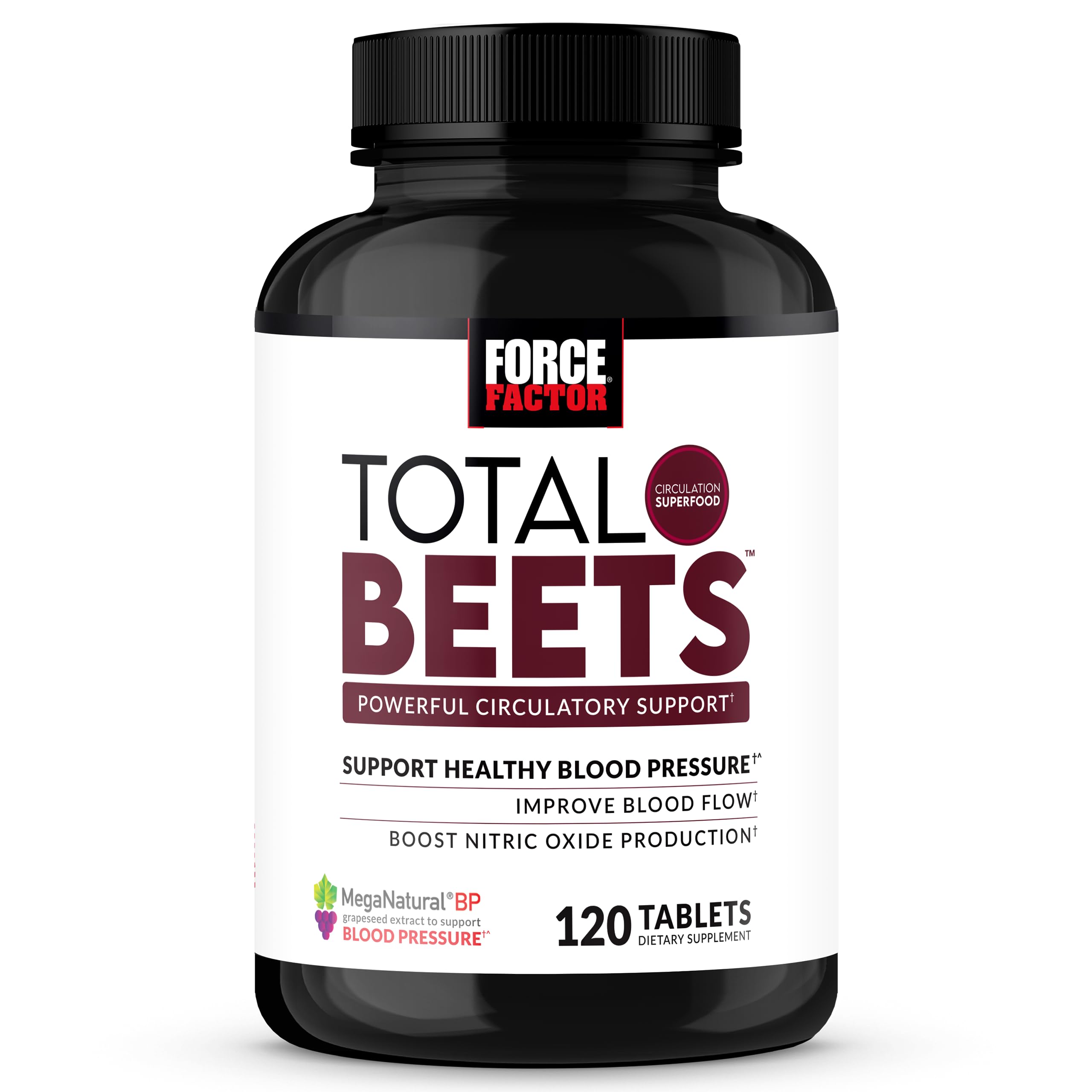 Force Factor Total Beets Blood Pressure Support with Grape Seed Extract and Non GMO Beet Root Powder for Heart Health
