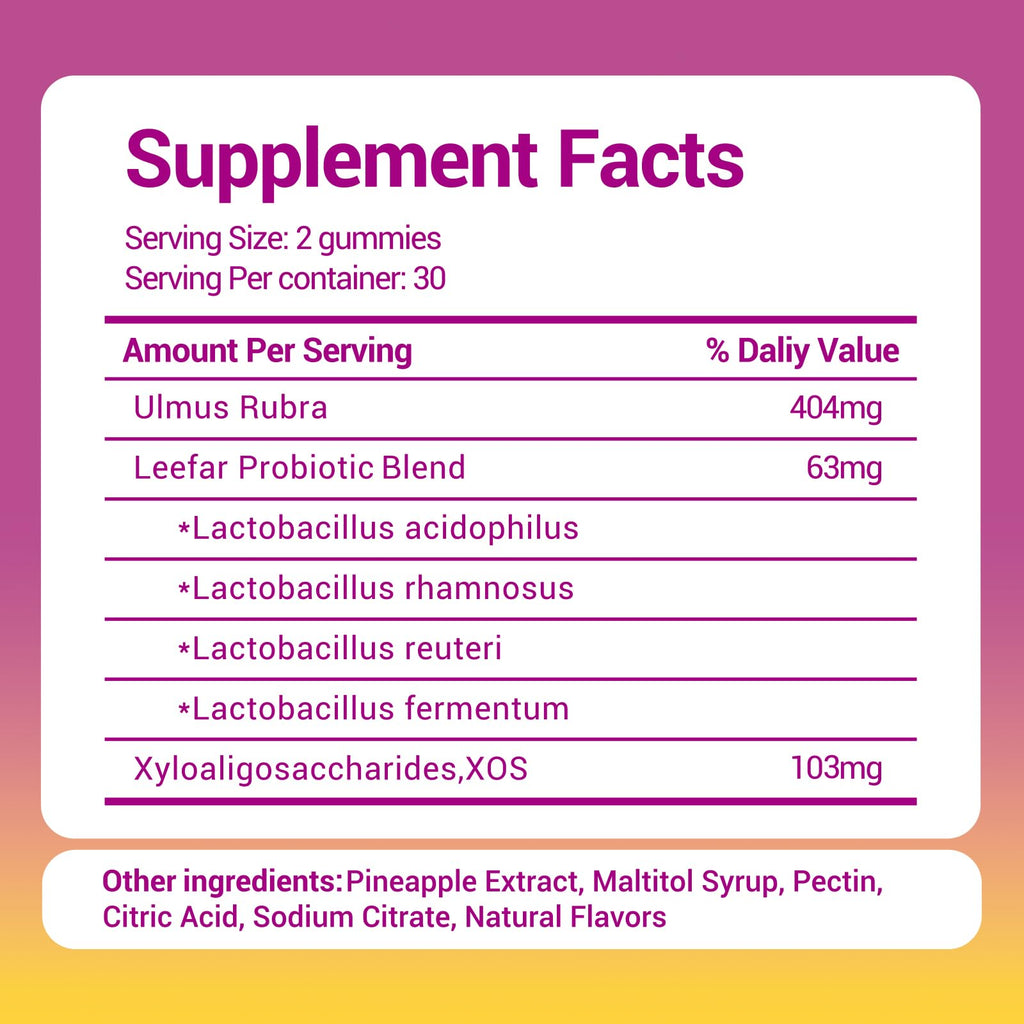 Her Juicy Women's Probiotic Gummies: Supports Women’s Wellness & pH Balance, Clean Vegan, Pineapple Flavor, Prebiotics & Lactobacillus Blend, with Slippery Elm, Gut Health & Immune Defense, 60 Gummies Heawdra buy supplements Au