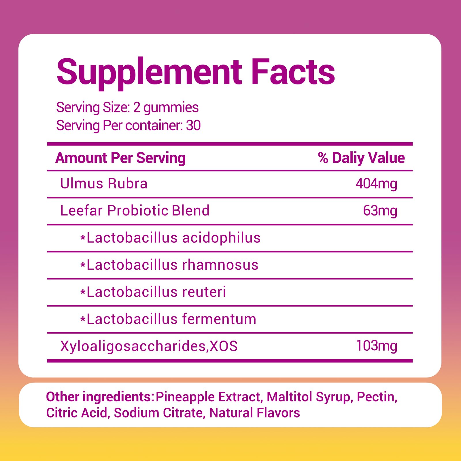 Her Juicy Women's Probiotic Gummies: Supports Women’s Wellness & pH Balance, Clean Vegan, Pineapple Flavor, Prebiotics & Lactobacillus Blend, with Slippery Elm, Gut Health & Immune Defense, 60 Gummies Heawdra buy supplements Au