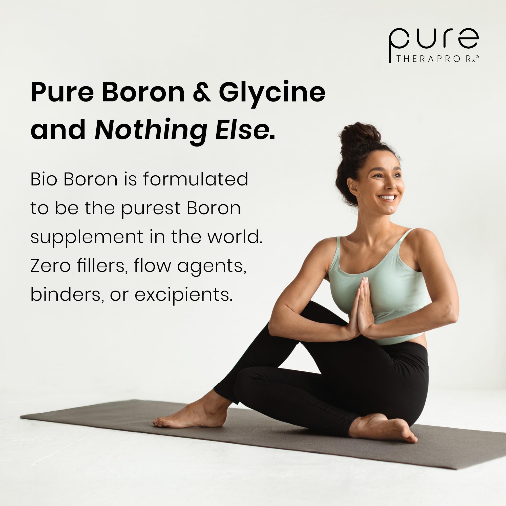 Pure TheraPro Rx Bio Boron 10mg, 3 Months Supply - Bororganic Glycine Boron for Men & Women - Premium Formula for Bone Health, Joint Flexibility