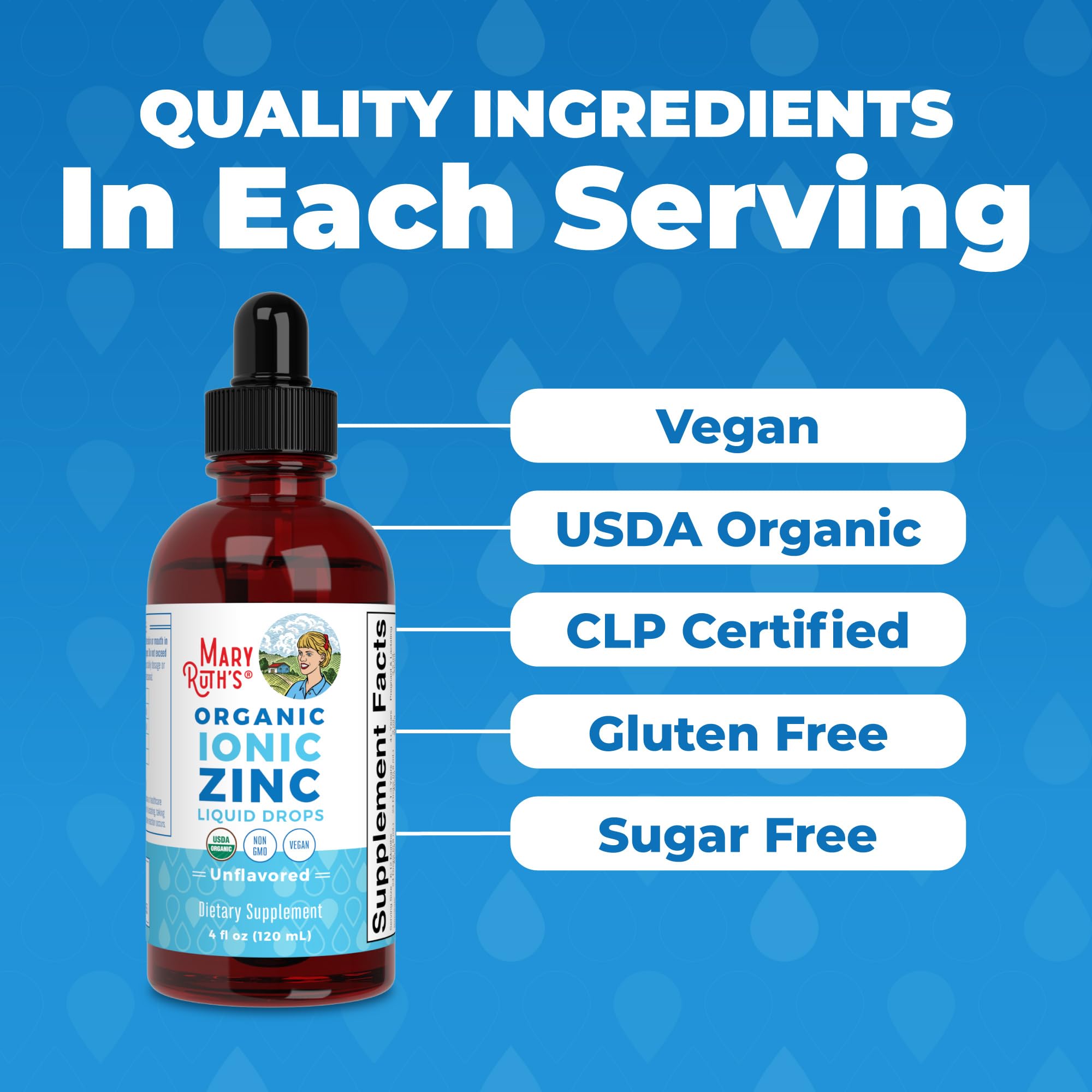 MaryRuth's Organic Liquid Zinc Supplement for Kids & Adults | Immune Support | Skin Health | Antioxidant | Cellular Metabolism | Zinc Sulfate