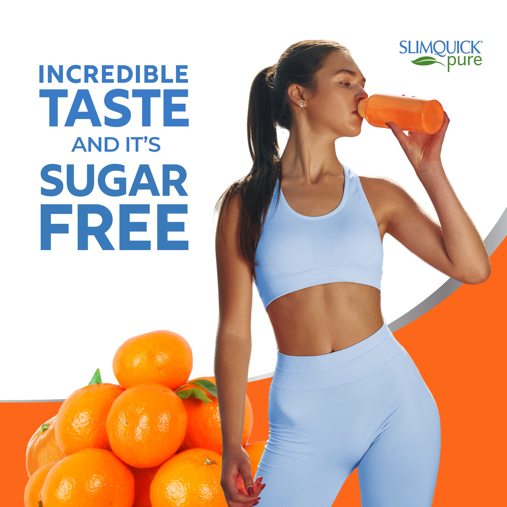 SlimQuick Extra Strength Weight Management Drink Mix for Women, Tangerine - Helps Metabolism, Keeps Full for Longer with Green Tea, Caffine, Chaste Tree, Rhodiola Extract - 26 Count SlimQuick buy supplements Au
