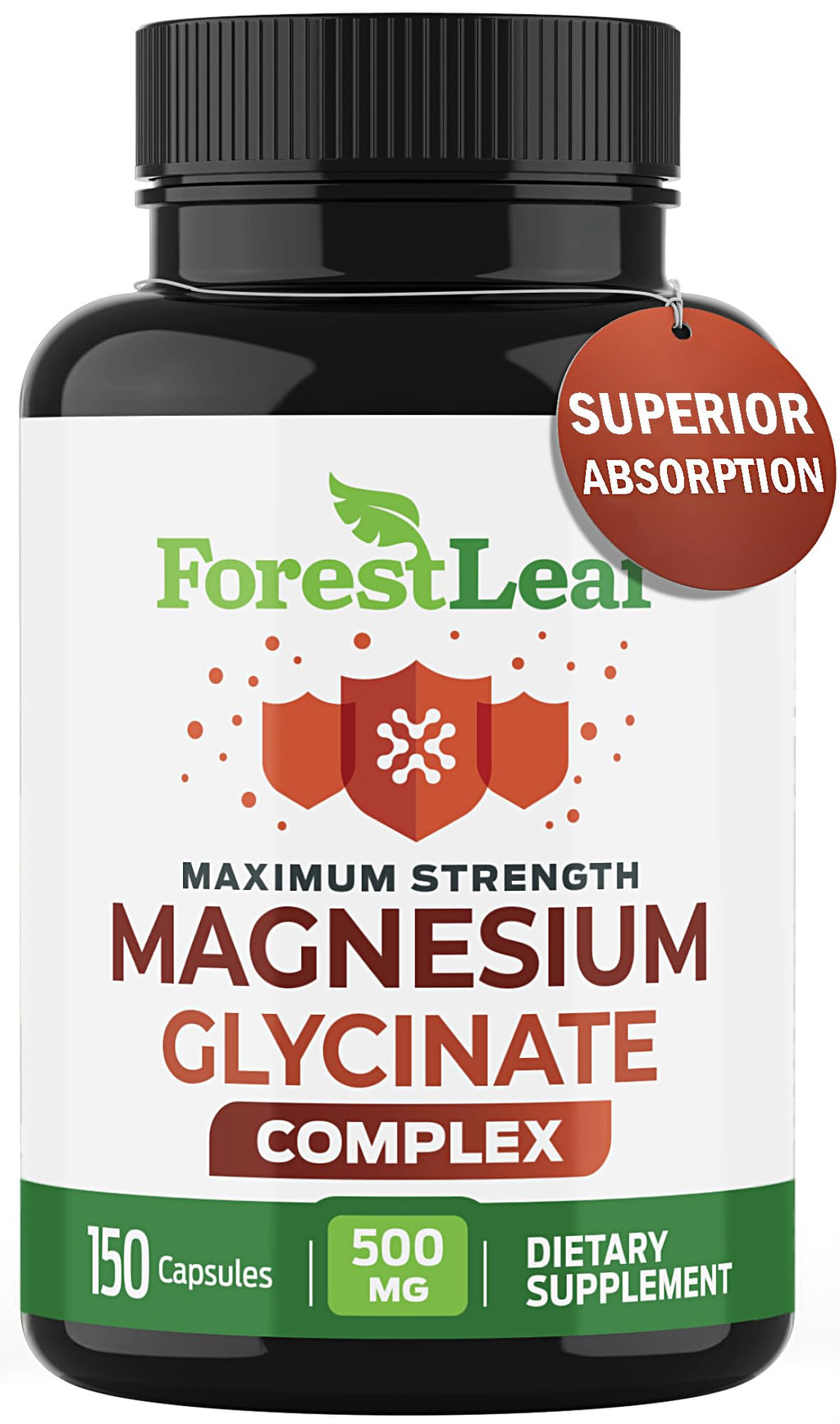 Magnesium Glycinate 500mg Complex - Magnesium Supplement Capsules for Sleep and Calmness - Non-GMO, 3rd Party Tested