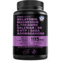12-in-1 Melatonin Sleep Capsules - Natural Sleep Aids for Adults with Melatonin 5mg and Magnesium Glycinate 500mg, Sleep Aid with Ashwagandha, L Theanine, Valerian Root, GABA, 5-HTP (90ct, Pack of 1) MEDCHOICEBuy Supplements Australia