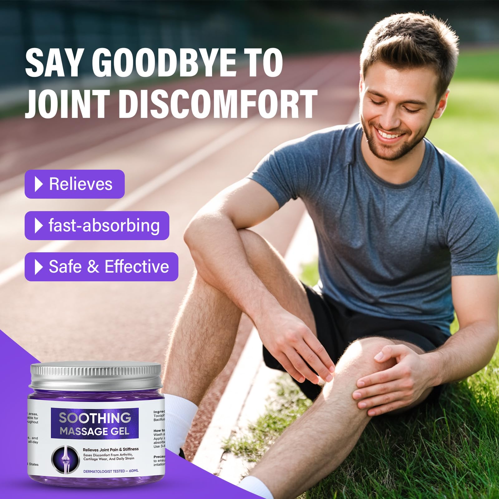 Joint Purple Gel, Fast-Absorbing Soothing Relief Massage Gel with Natural Extracts, Support Muscle, Joint, Shoulder, Knee, Back, Lumbar & Muscle Stiffness WKCWKCBuy Supplements Australia