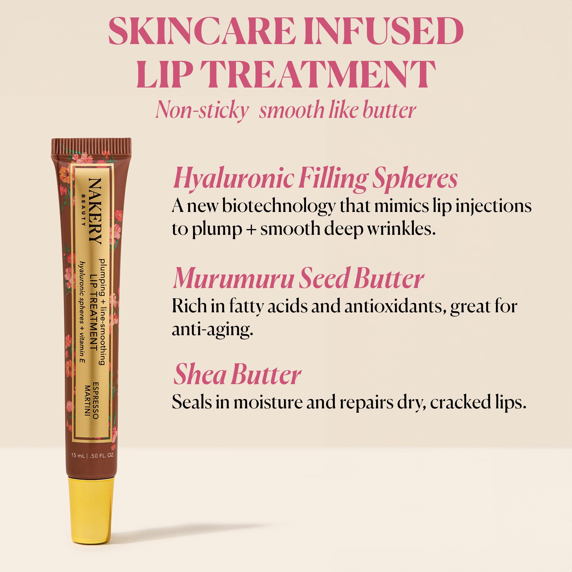 Nakery Plumping Lip Treatment for Dry Cracked Lips - Line Smoothing Lip Plumper for Women with Hyaluronic Acid Serum for Lips - Non Sticky Lip Gloss Plumper for Petal Soft Lips – Espresso Martini NakeryBuy Supplements Australia