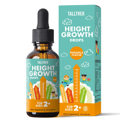TallTrek Height Growth Supplement Drops for Kids - Teens Bone Growth Height Increase and Maximizer Immune Health Drops with Vitamins D3 K2 Zinc & Calcium - Gluten Free Vegan Pineapple Flavor TallTrekBuy Supplements Australia