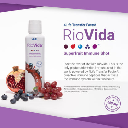 4Life Transfer Factor RioVida Tri-Factor Formula - Liquid Immune and Health Support with Vitamin C, Elderberry, Aronia Berry, Macqui, Blueberry, and Acai - Single Pack 4LifeBuy Supplements Australia