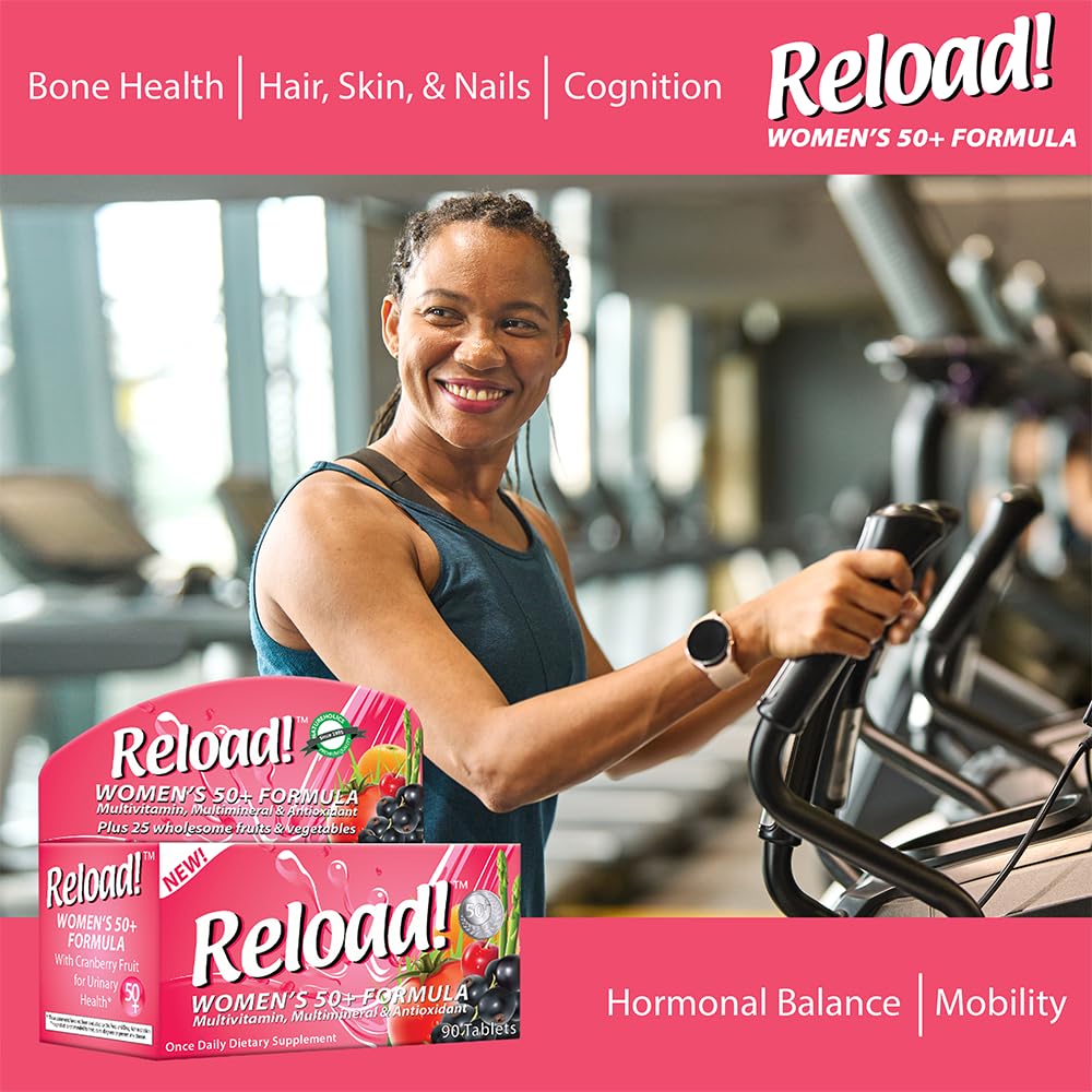 Reload! Women’s 50+ Multivitamin, Multimineral & Antioxidant – with Resveratrol, Acai, Lutein, Cranberry, Pomegranate & 25 Fruits & Vegetables – Once Daily Tablets – 30 Count Reload!Buy Supplements Australia
