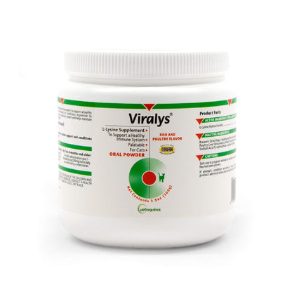 Vetoquinol Viralys Daily L-Lysine Powder for Cats and Kittens, Fish Flavored Lysine Supplement for Cats and Kittens to Support Immune Health