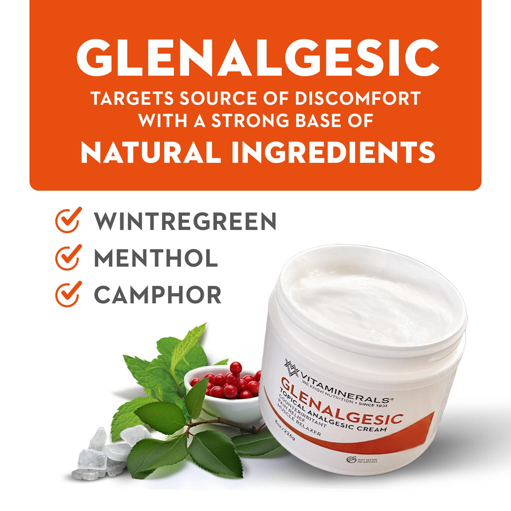 Vitaminerals 171 Glenalgesic® Pain Support Analgesic Balm, Muscle & Joint | Maximum Strength | Menthol | Camphor (8 oz) VitamineralsBuy Supplements Australia