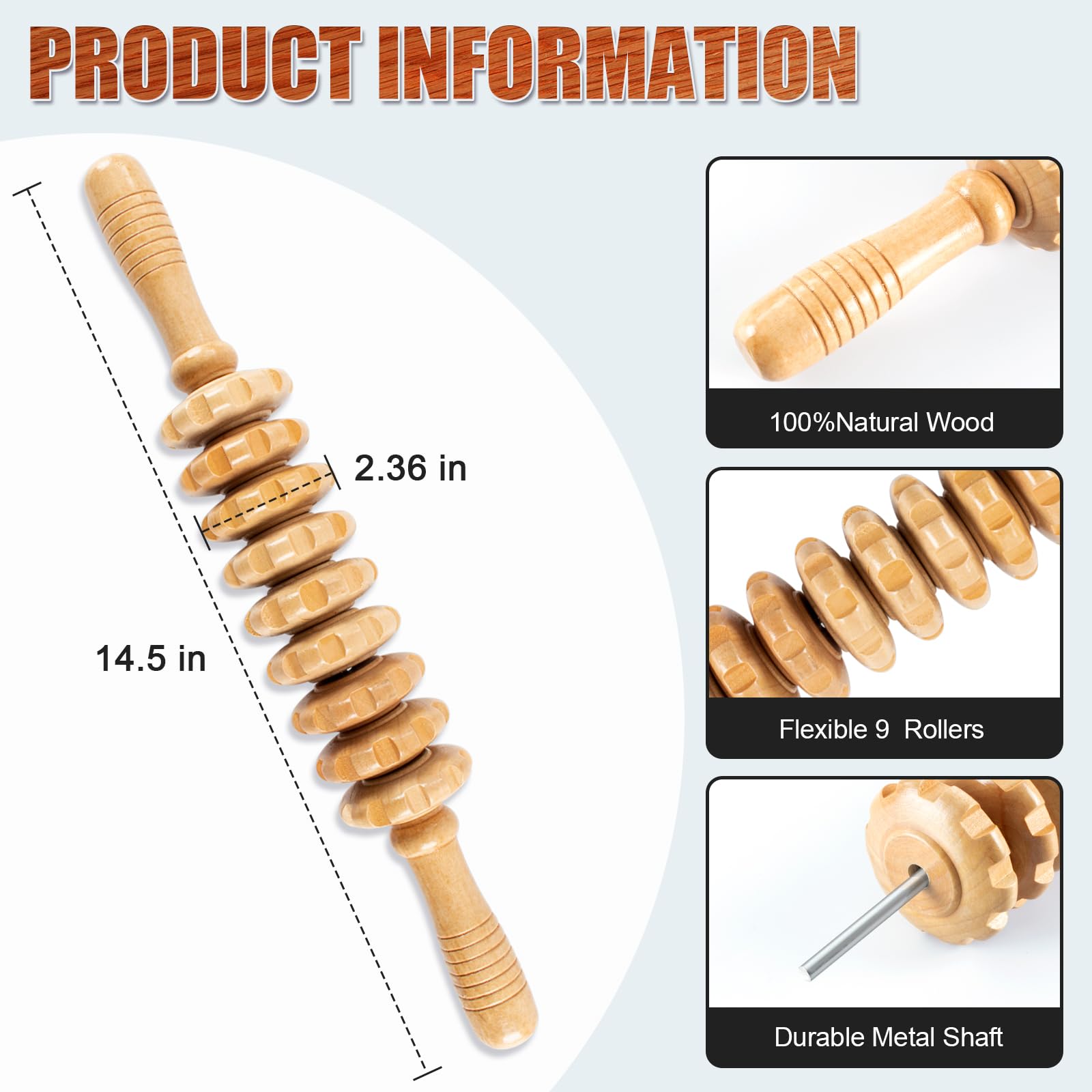 KintKita Wood Therapy Massage Tools,Wooden Massager Stick Roller Lymphatic Drainage Tool,Maderoterapia Kit Self Massage Roller Tool for Cellulite Reduction,Muscle Tension and Body Shaping,Contouring KintKita buy supplements Au