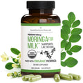 Lactation Supplement - Organic Moringa Capsules for Breastfeeding Support to Increase Breastmilk Supply (120 ct) Pure Malunggay Leaf Powder for Milk Production Booster