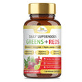 Organic Veda Super Greens & Reds Capsules - Organic Superfoods, Daily Greens, Red Juice, Fruits & Vegetables Supplement - Papaya Enzymes, Digestive Herbs, Bromelain, Antioxidants - 120 Veggie Capsules Organic VedaBuy Supplements Australia
