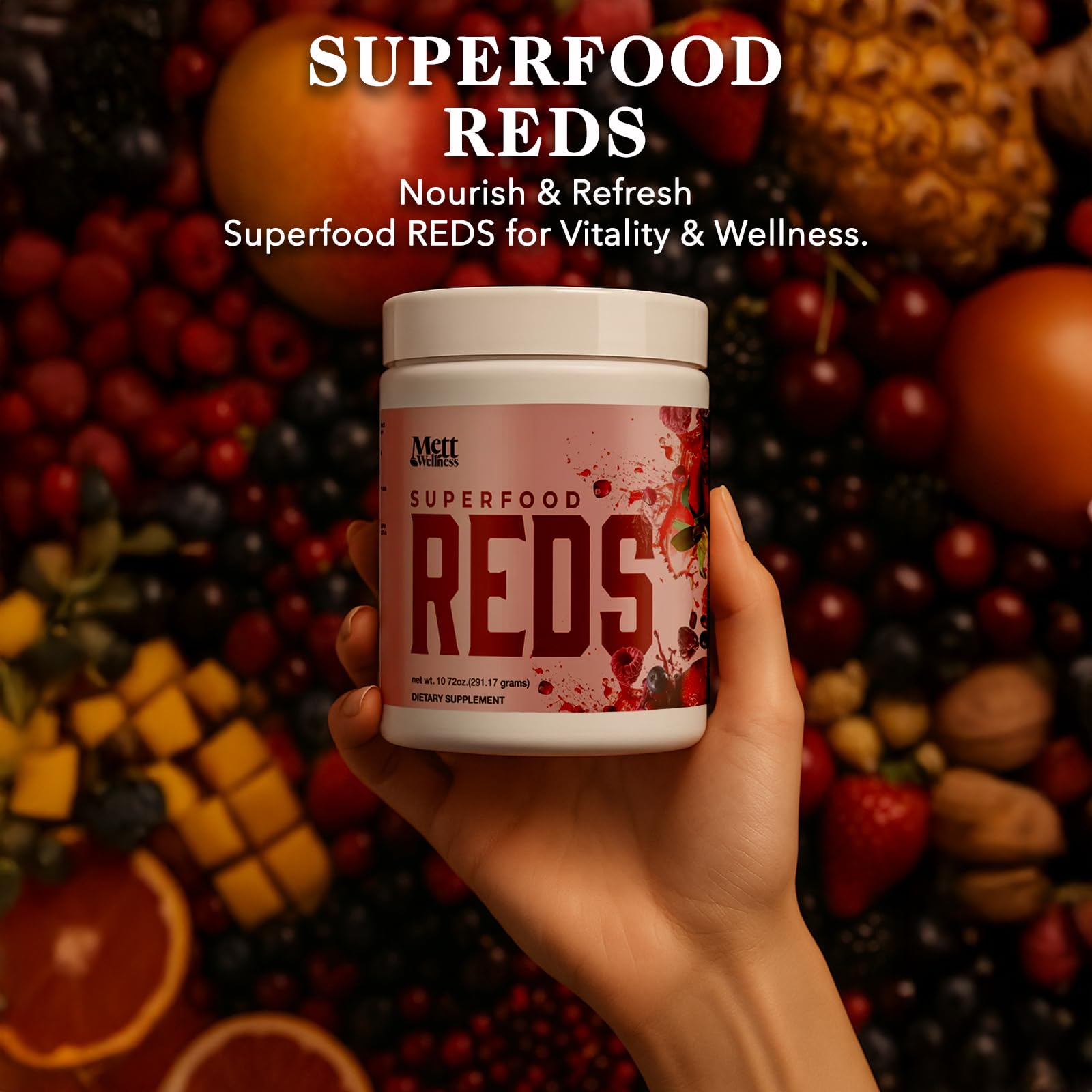 Mett Wellness Superfood REDS | 10.72 oz | With Vitamins A, C & E | Helps Maintain Nitric Oxide Levels | Supports Daily Wellness Mett Wellness buy supplements Au