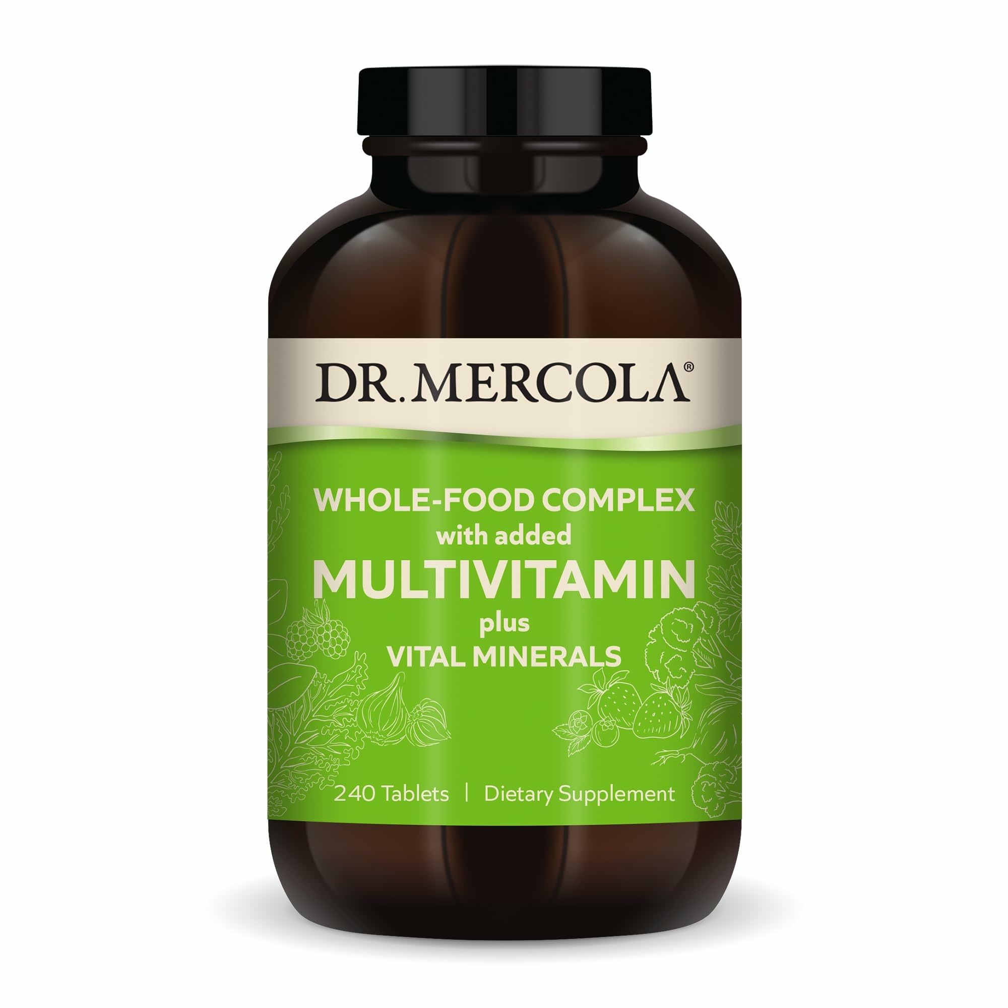 Dr. Mercola Whole-Food Complex with Added Multivitamin Plus Vital Minerals - Supports Nutrition & Immune Support - Bioavailable - GMO Free - 240 Tablets (30 Servings) Dr. MercolaBuy Supplements Australia