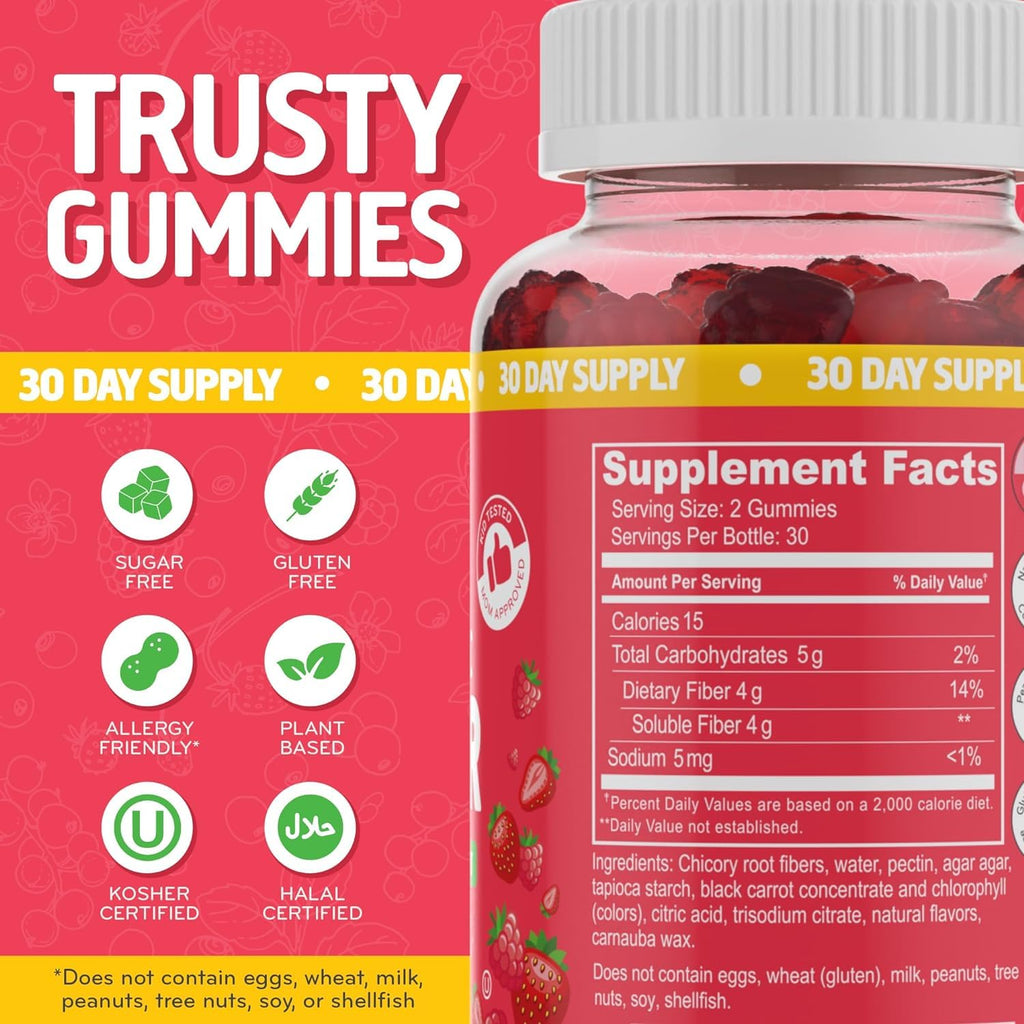 Desired Life Prebiotic Fiber Gummies for Adults and Kids – 4g Sugar Free Natural Berry Flavored Gummies - Supports Digestive Health