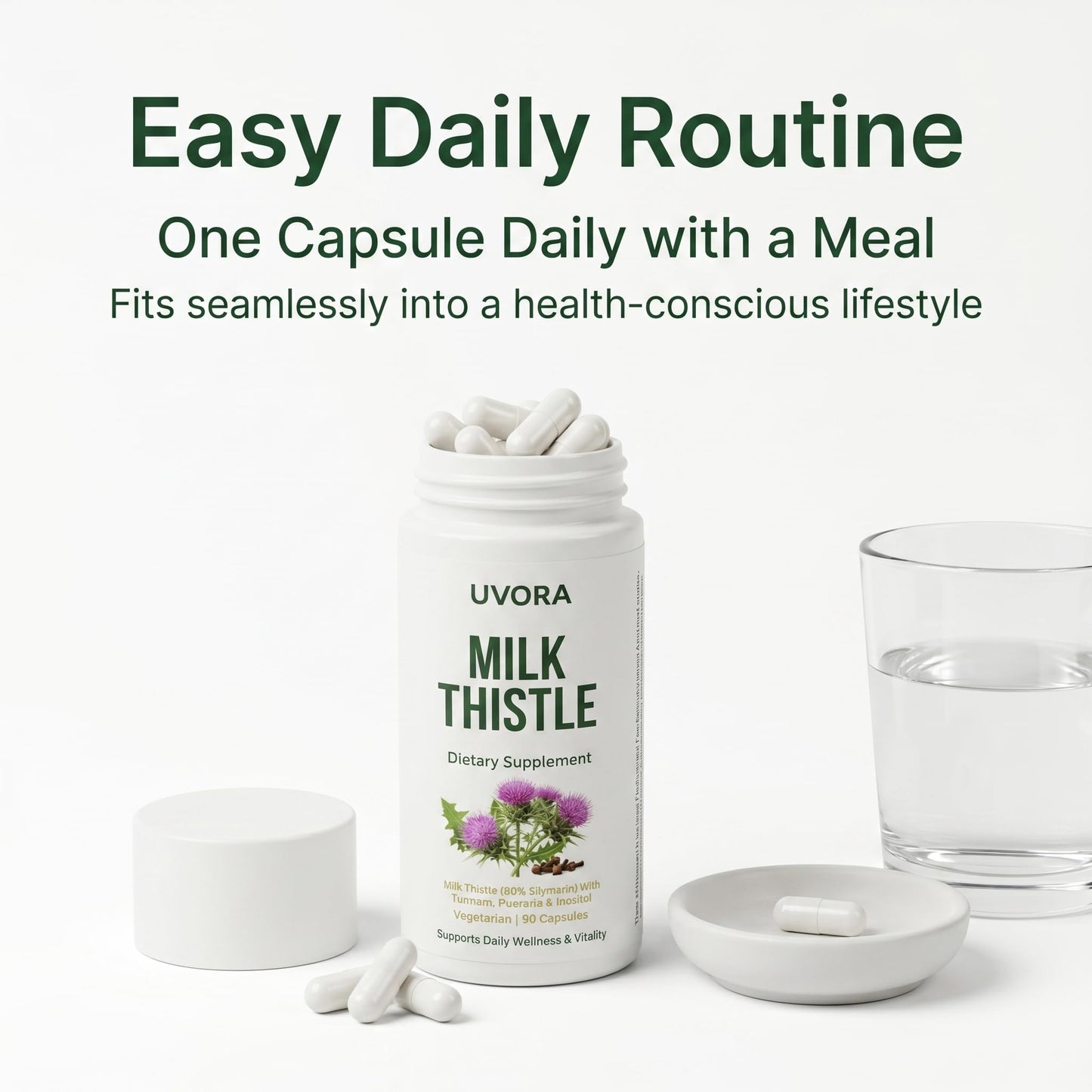 Uvora - Milk Thistle Extract,Uvora Premium Herbal Supplement with Milk Thistle Extract & Antioxidants – Supports Natural ification