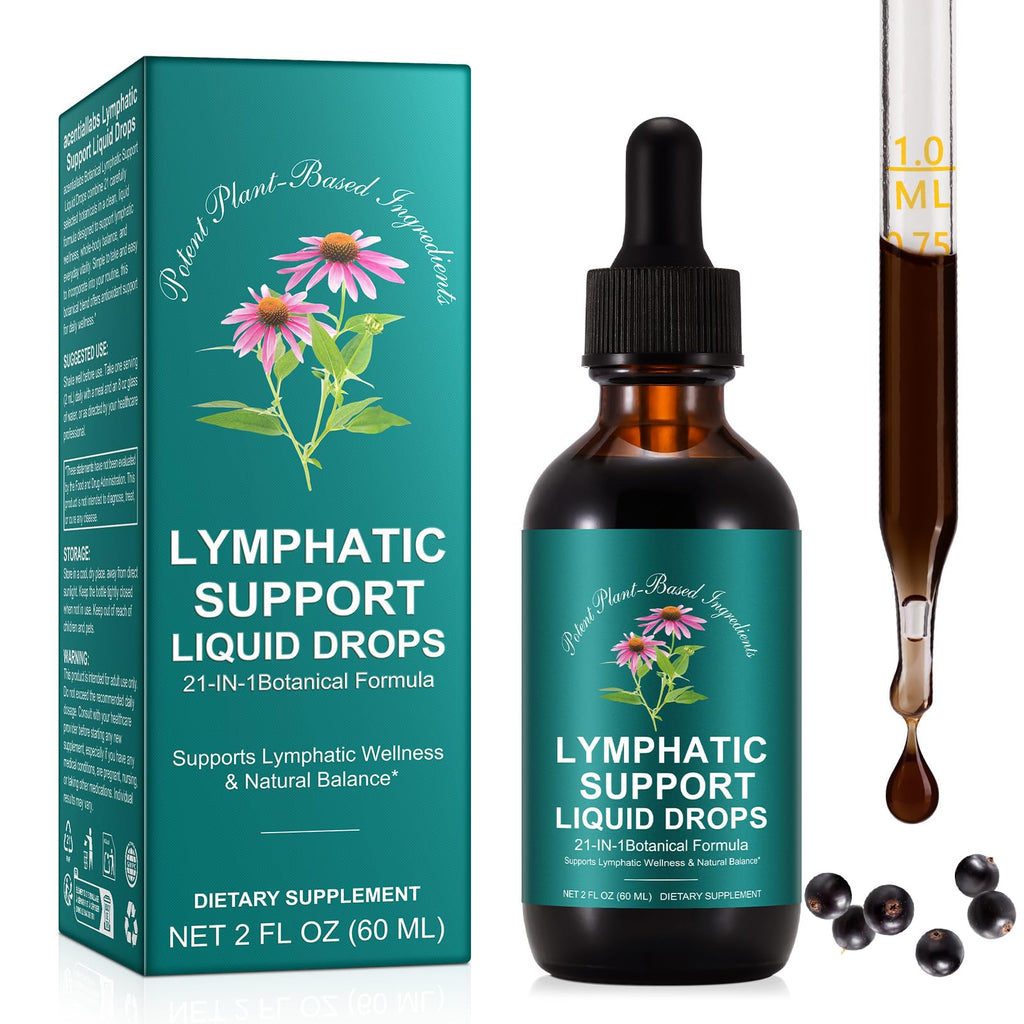 SDJUFEI 21-in-1 Lymphatic Drainage Drops， Lymphatic Support Liquid Drops with Turmeric, Echinacea, Elderberry & Dandelion, for Women & Men, 2 fl oz SDJUFEI buy supplements Au