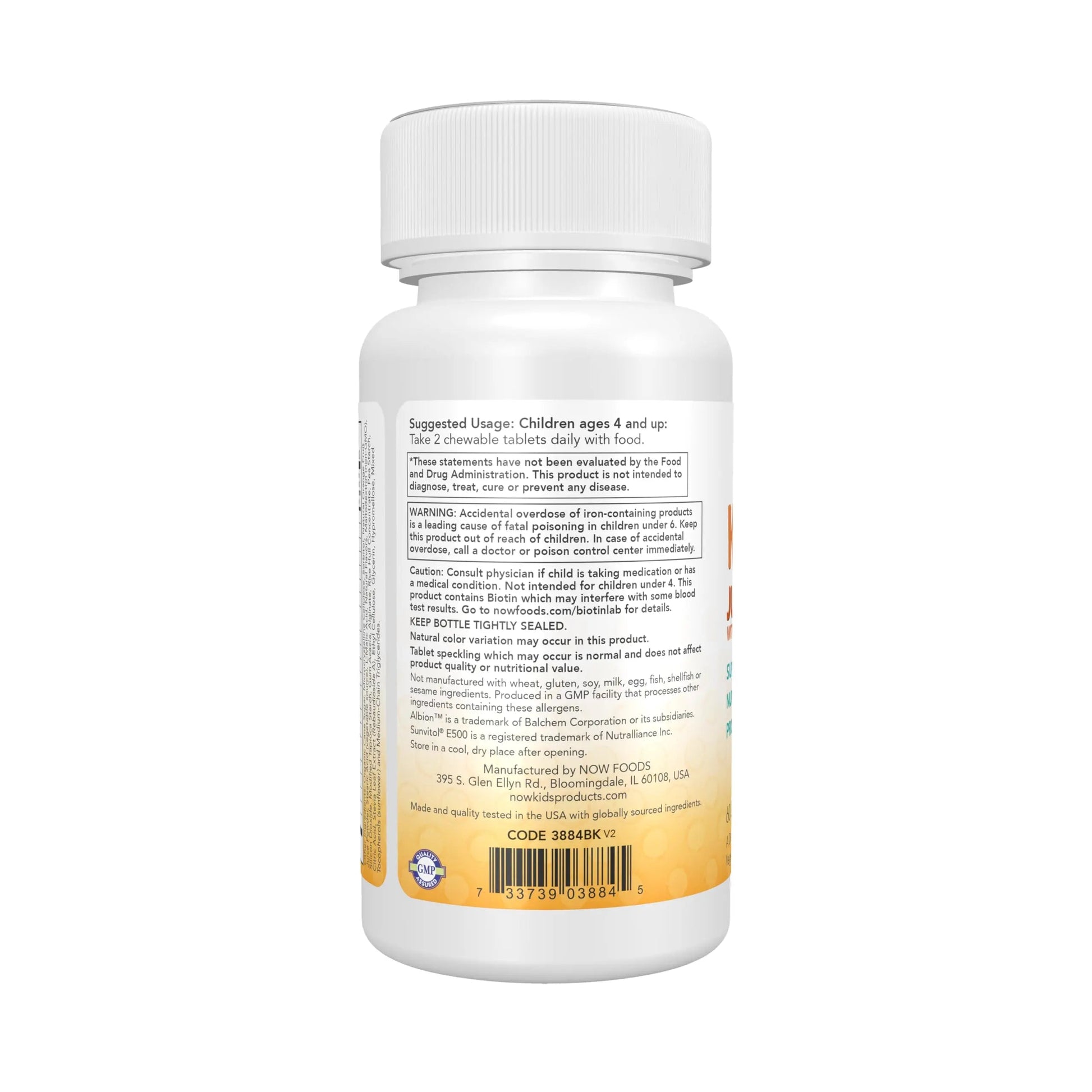 Now Kids Supplements, Kid Vits Multivitamin, Juicy Orange, 60 Chewable Tablets NOW Foods