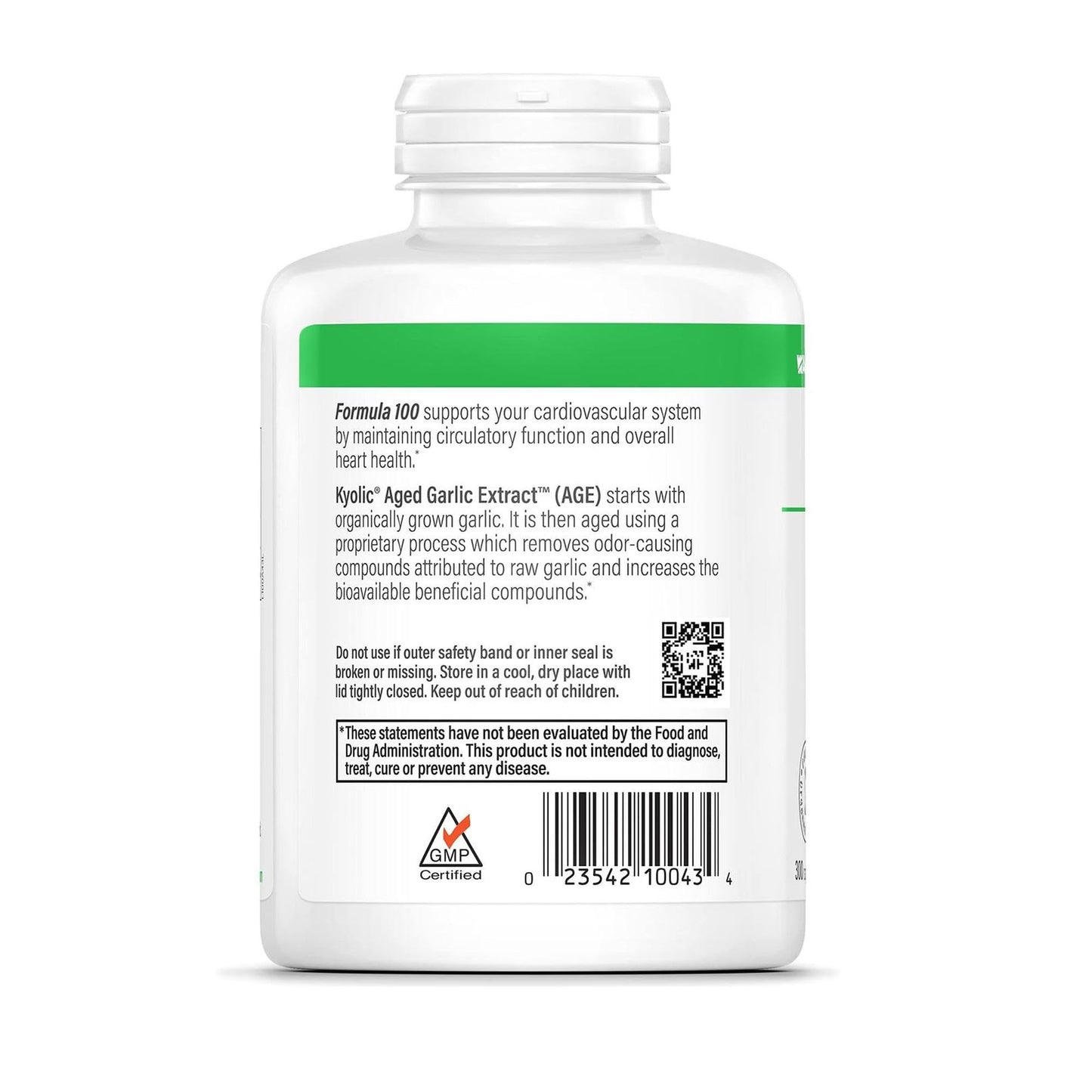 Kyolic Aged Garlic Extract Formula 100, Cardiovascular Health*, 300 Capsules.