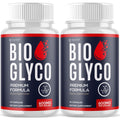 Two bottles of Syvor Bio Glyco dietary supplements on a white background