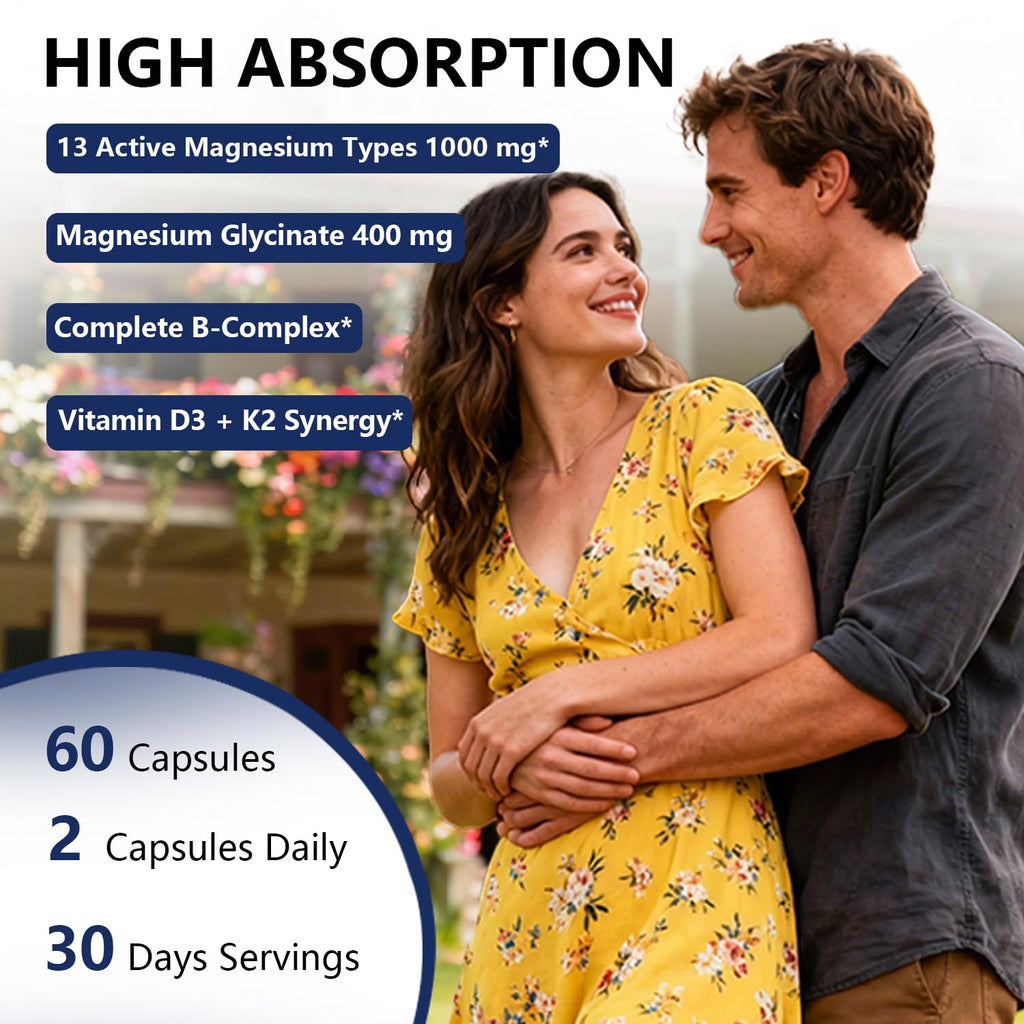 BEVIX Magnesium Complex Gummies with Methylated B Complex Magnesium Glycinate Citrate Malate Taurate Gluconate Aspartate Carbonate D3 K2, Magnesium for Relaxation Energy & Nerve, 60 Gummies BEVIX buy supplements Au