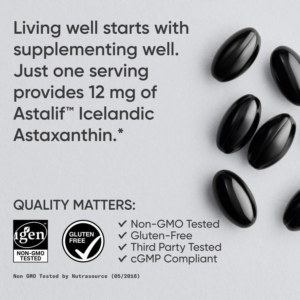 Sports Research® Triple Strength Astaxanthin 12mg w/Organic Coconut Oil - Antioxidant Supplement for Skin & Eye Health Support* - Soy Free · Non-GMO · Gluten Free - 60 Softgels Sports Research buy supplements Au