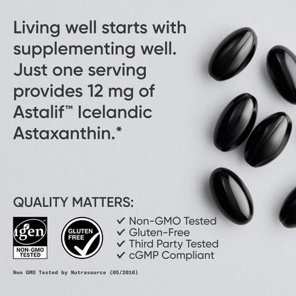 Sports Research® Triple Strength Astaxanthin 12mg w/Organic Coconut Oil - Antioxidant Supplement for Skin & Eye Health Support* - Soy Free · Non-GMO · Gluten Free - 60 Softgels Sports Research buy supplements Au