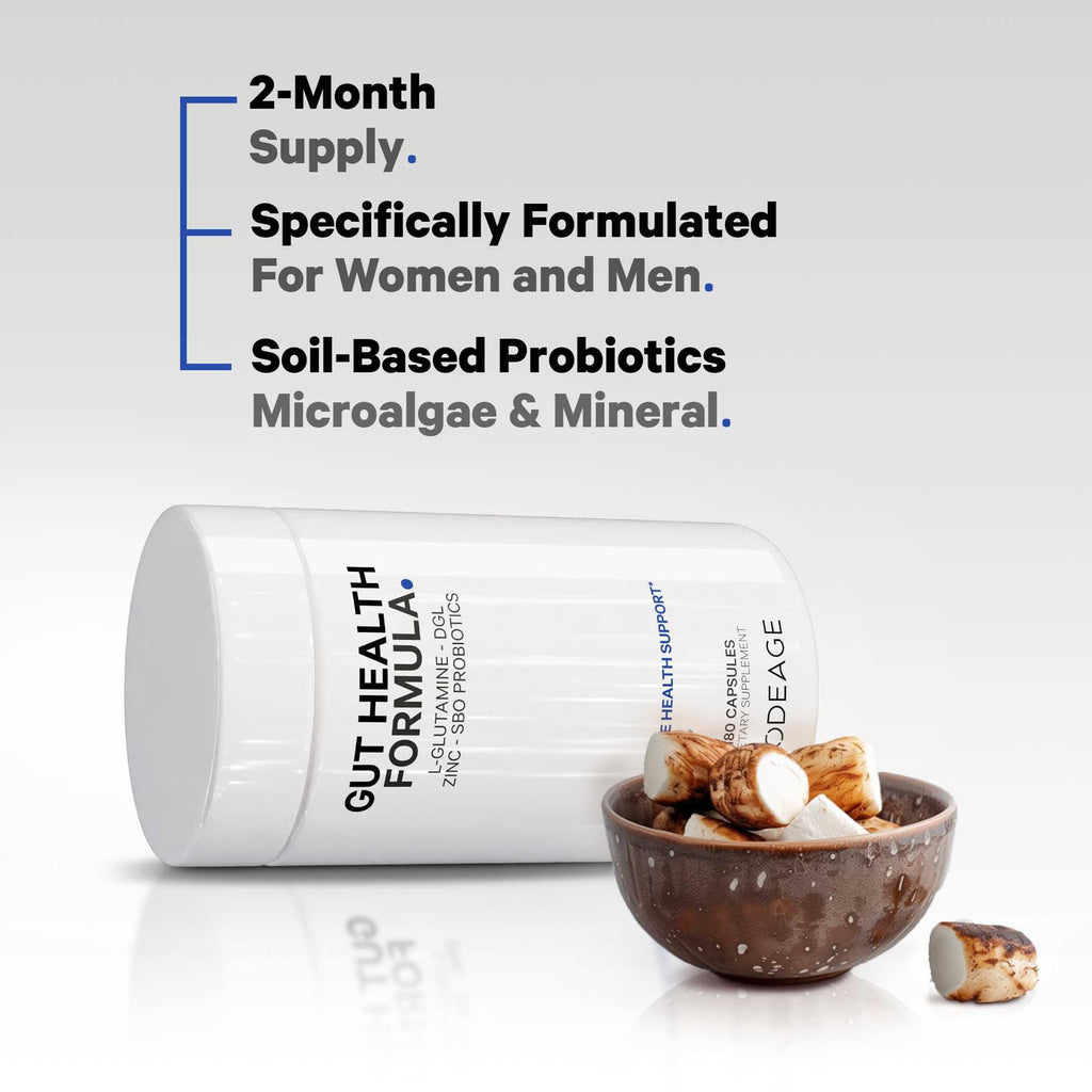 Codeage Gut Health Supplements Vegan Formula - L Glutamine, Zinc, Turkey Tail Mushroom Powder, Tonic Mushroom, Maitake, Micro Algae, Mineral, Licorice Root DGL - Probiotics, Prebiotics - 180 Capsules CodeageBuy Supplements Australia