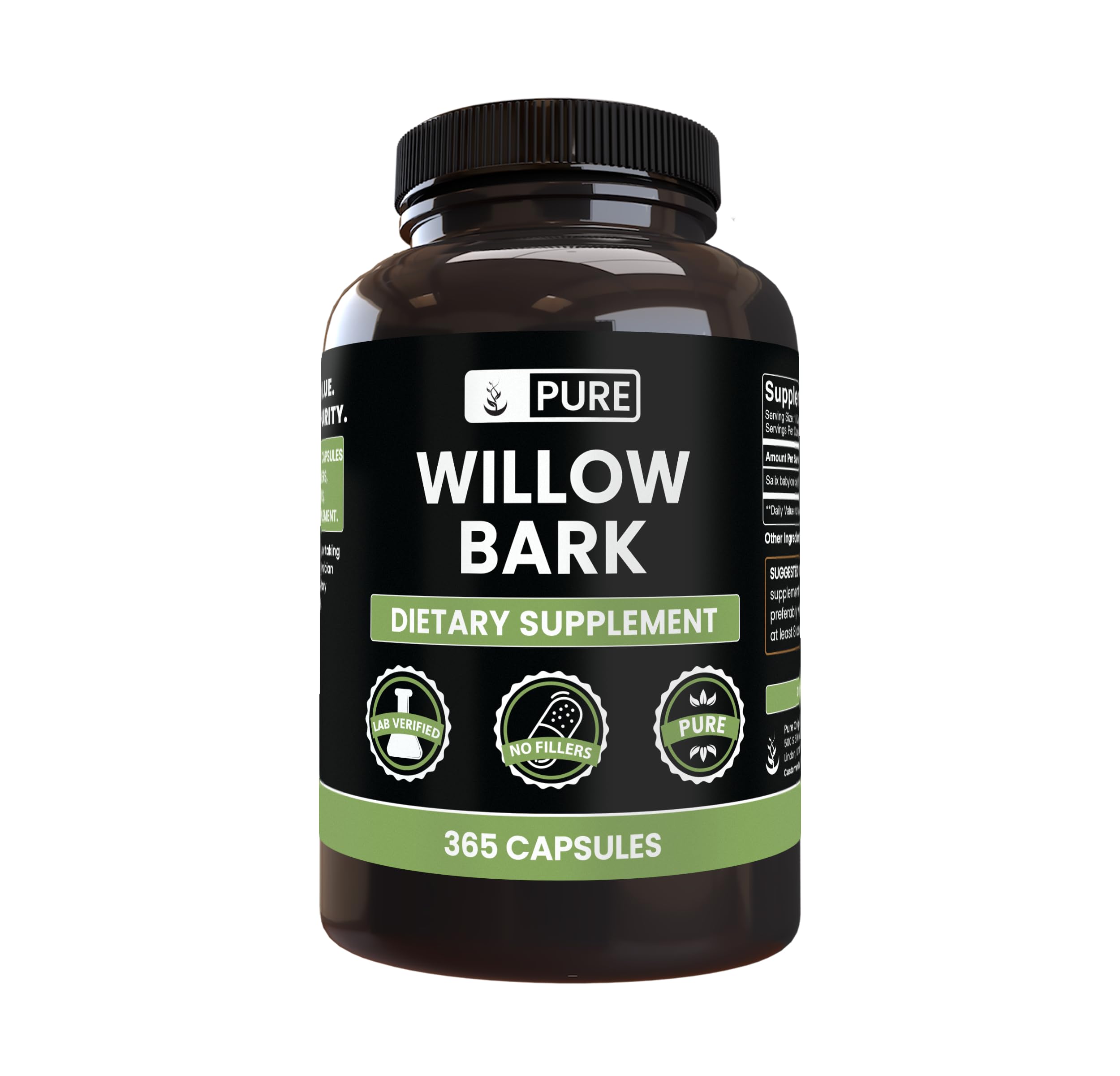 PURE ORIGINAL INGREDIENTS Willow Bark Extract (365 Capsules) No Magnesium Or Rice Fillers, Always Pure, Lab Verified PURE ORIGINAL INGREDIENTSBuy Supplements Australia