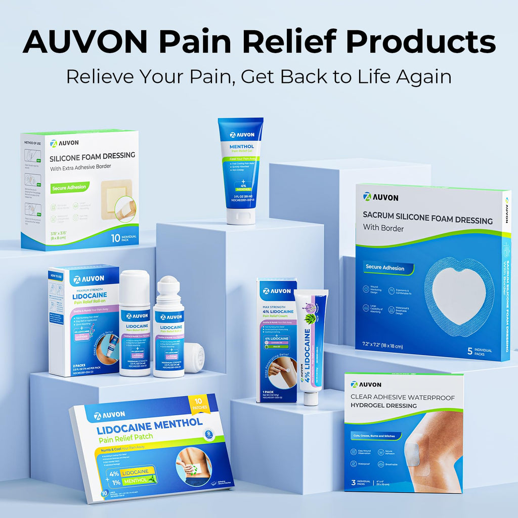 AUVON Menthol Pain Relief Gel for Chronic Joint & Back Pain, Arthritis Pain Reliever for Muscle Pain Relief, Fast-Acting Menthol Cooling Gel Soothes Knee, Hip, Shoulder, Neck Pain, 3 FL OZ Per Pack AUVONBuy Supplements Australia