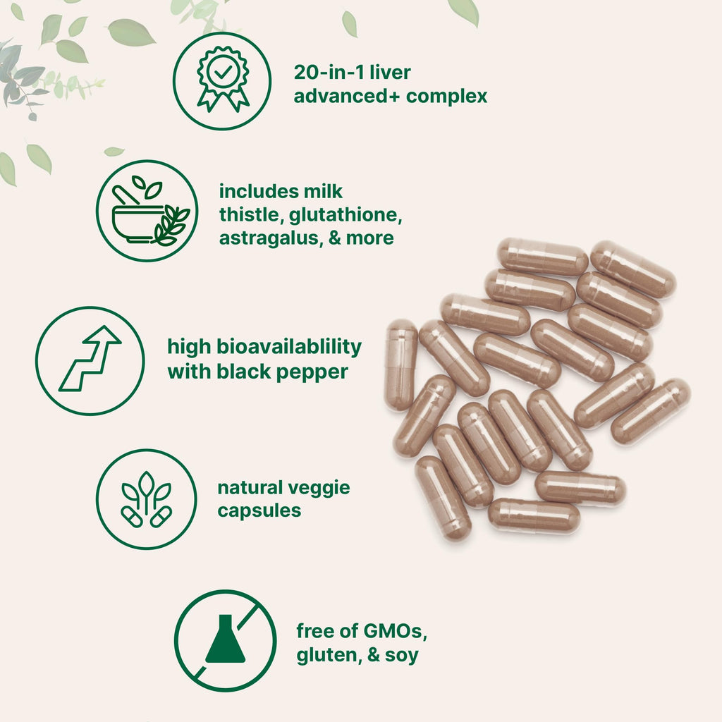 Liver Advanced+, 240 Veggie Capsules | 20-in-1 Complex with Milk Thistle, Dandelion, NAD, NAC, ALA, TUDCA, Glutathione, Artichoke, Turmeric,