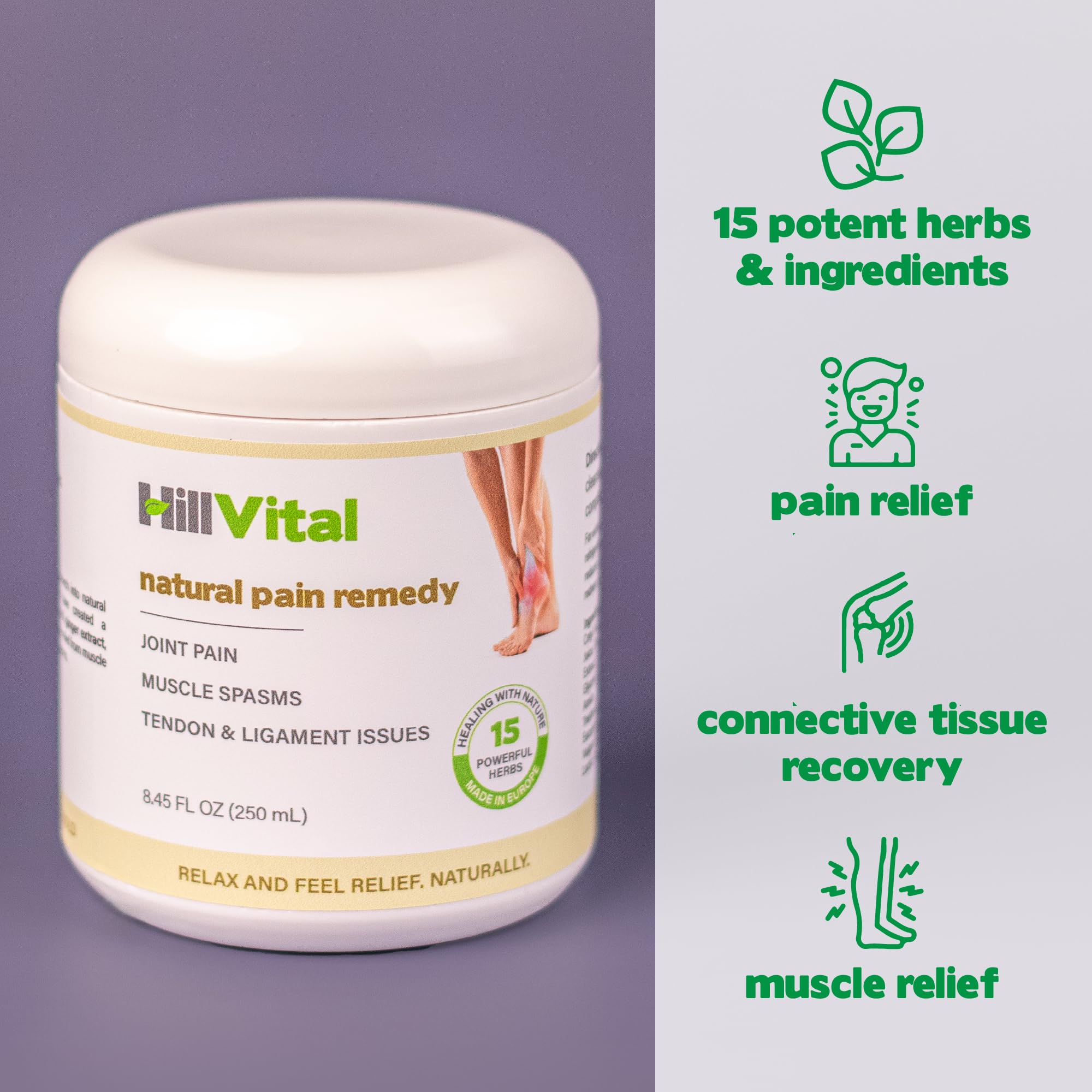 HillVital Joint and Muscle Support – Sore Muscle Relief, Comfort Balm for Aching Joints, Neck, Hands, Feet, Back, Non Greasy Body Rub Sore Muscles Cream, Strong Topical Mixture for Pain Complaints Hill Vital Natural SolutionsBuy Supplements Australia