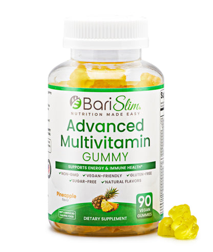 BariSlim Advanced Bariatric Multivitamin Gummies - Specially Formulated Bariatric Vitamins for Patients After Weight Loss Surgery - Supports Energy & Immune Health | Pineapple (90 Vegan Gummies) BariSlim buy supplements Au