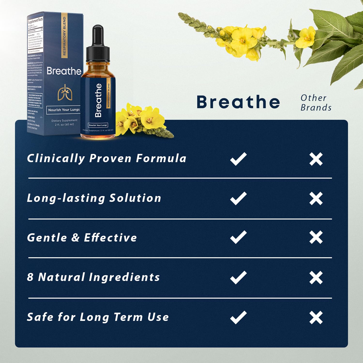 BREATHE & BREATHE PM Bundle - 60 Caps & 1 fl.oz. Mullein Drops for Lungs & Airways: Peppermint, Thyme, & Mullein Leaf Extract for Lungs Detox for Smokers - Clear Mucus & Breathe - GMO-Free & USA-Made Herbal Tea Therapy buy supplements Au