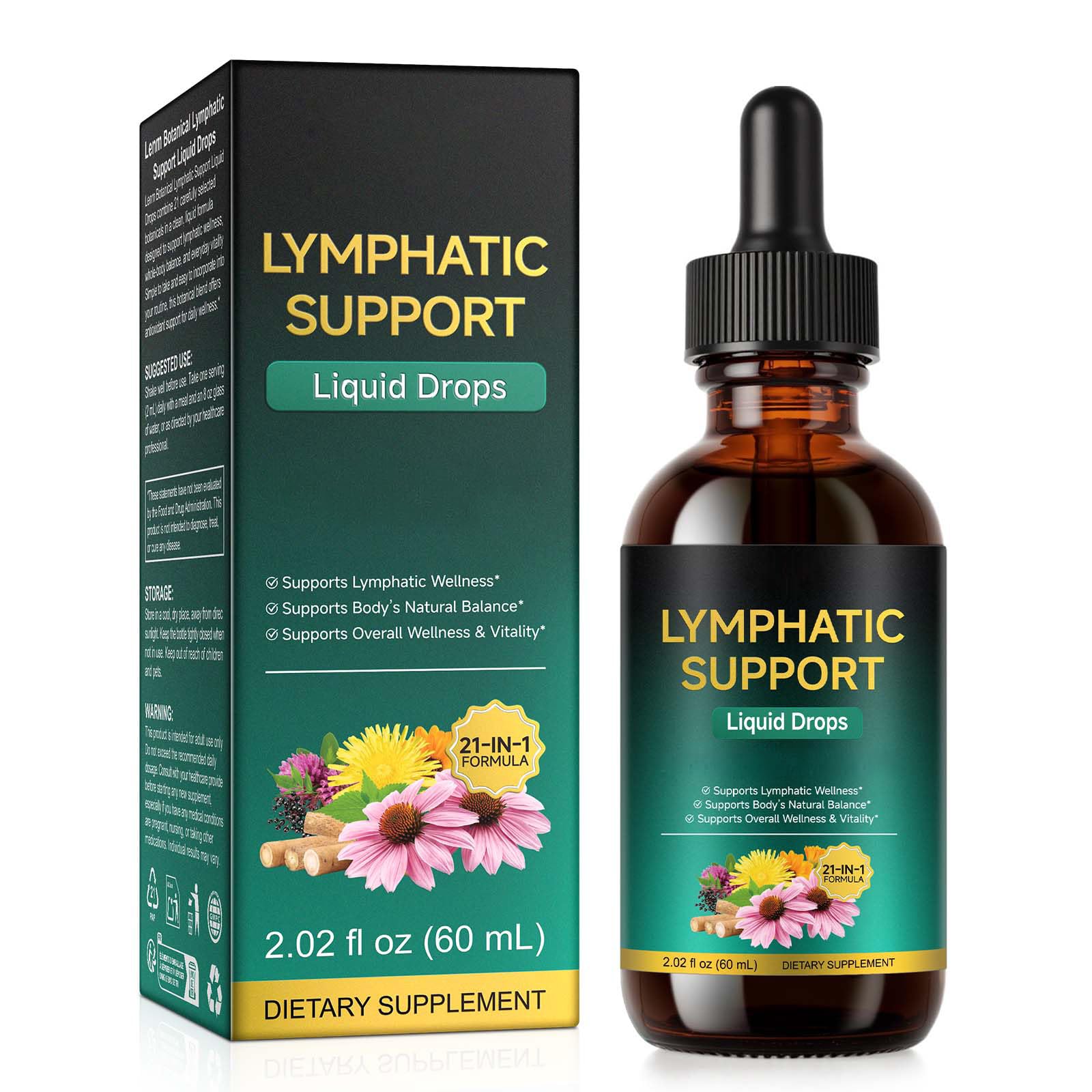 Lymphatic Drainage Drops, Support Supplement with Echinacea, Dandelion, Elderberry, Cleavers, Astragalus, Burdock & More, 2 FL OZ - Natural Lymphatic Cleanse & Immune Support VOGSIG buy supplements Au