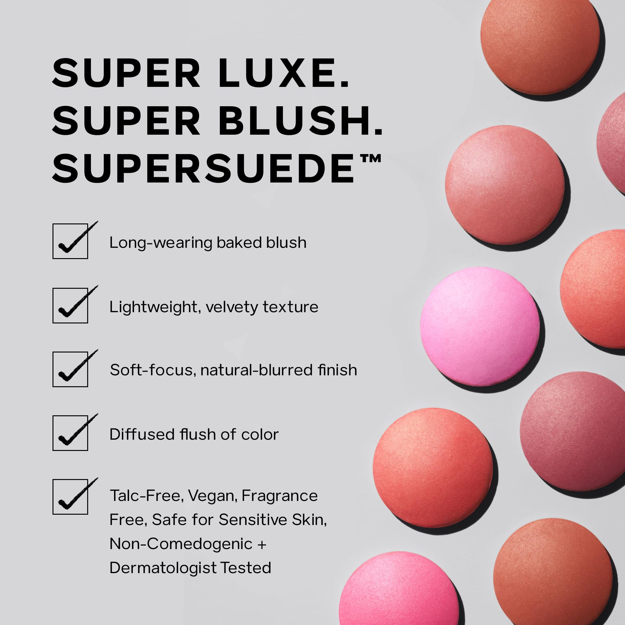 Saie Blush & Brush Duo - SuperSuede Baked Blush in Mia (.01 oz) & Powder Blush Brush - Talc-Free, Moisturizing Blush with Vegan, Fluffy Brush for Seamless Application SaieBuy Supplements Australia